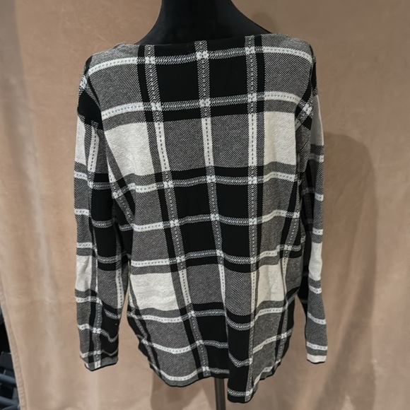 J. Jill Black and White Plaid Sweater - Picture 3 of 3